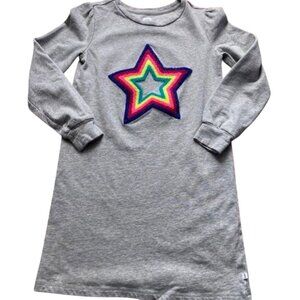 Gap Girls Gray Rainbow Star Sweatshirt Dress Size XL